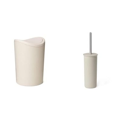 TATAY Poubelle Salle Bain et Brosse Toilettes WC | Poubelle Salle Bain Ecohome avec Couvercle à Bascule | Capacité 6L | Brosse Toilettes WC Ecohome | Ensemble Résistant et 100% Recyclable