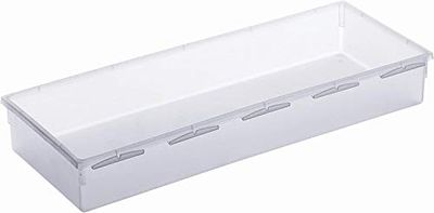 Rotho Basic modulär förvaringsbox 38 x 15 cm för lådor, plast (PP) BPA-fri, transparent, (38,0 x 15,0 x 5,0 cm)