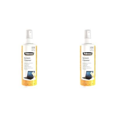 Fellowes Spray Limpieza De Pantallas, Blanco, Único (Paquete de 2)
