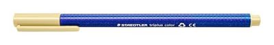 STAEDTLER Triplus Colour 323-13 Rotuladores triangulares de ancho de trazo aprox 1 mm, Caja de cartón con 10 rotuladores color vainilla