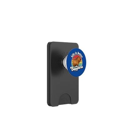 Cute Retro Vintage Life Is Better With A Capybara Lover PopSockets PopWallet per MagSafe
