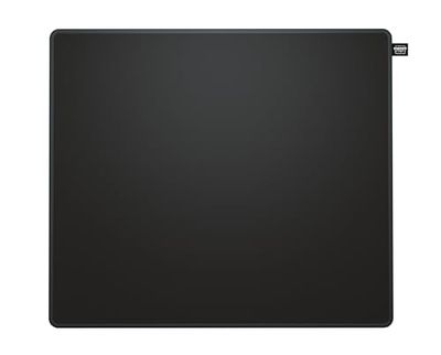 CHERRY XTRFY GP5, Alfombrilla de Ratón Gaming L de Tela (460 x 400 x 4 mm), Suave Superficie Ideal para Velocidad y Precisión, Bordes Cosidos, Antideslizante, Lavable a Máquina, Negro