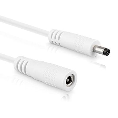 InLine – DC förlängningskabel, universal nätdel förlängningskabel för LED-remsor, övervakningskameror, skrivare, routrar, switchar och mycket mer, DC-kontakt/uttag 4,0 x 1,7 mm, vit, 3 m