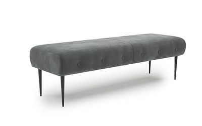 CAVADORE Sofás, Madera de ingeniería Metal Poliéster, Microfibra Gris, 2,5-Sitzer