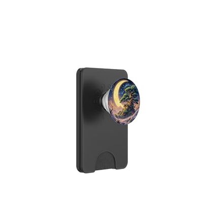 Fantasy Tree Moon Clouds PopSockets PopWallet for MagSafe