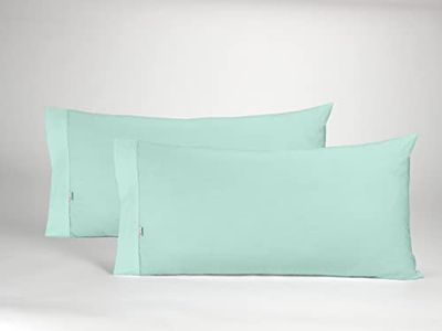 Pack de dos fundas de almohada, color aqua. 45x90 cm