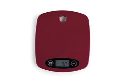 Jata HBAL1203 Balance de cuisine numérique, haute résistance, haute précision, jusqu'à 5 kg, écran LCD, fonction tare, dimensions : 17 x 19,5 x 1,8 cm