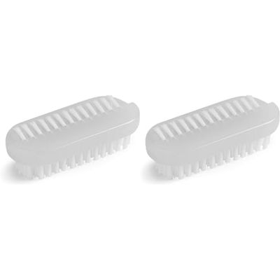 Manicare Plastic Nail Brush, Hygienic Double Sided Hand And Nail Cleaning Brush, Scrubbing Brush To Clean Under Nail Dirt Grime And Grease, Firm Strong Bristles, For Use On Fingernails And Toenails