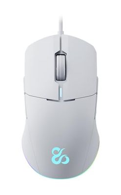 NEWSKILL Chiron Professionele gaming-muis, tweehands, bekabeld, 8 programmeerbare toetsen, huano-schakelaar, RGB LED-licht, compatibel met Windows, Linux en MacOS, wit