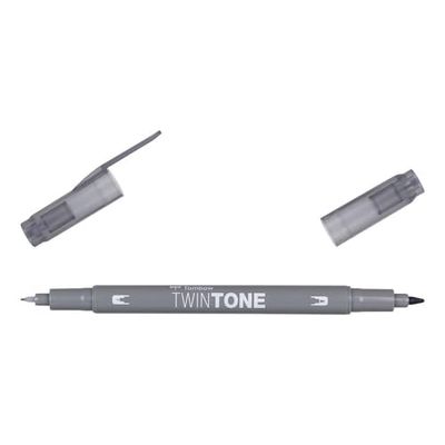 Tombow TWINTONE-49 - Pennarello a doppia punta. Colore grigio.