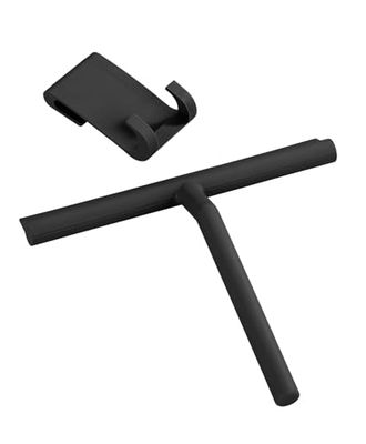 WENKO NIKE Mola Bathroom Silicone Shower Squeegee, Black, 24.5 x 4 x 21 cm