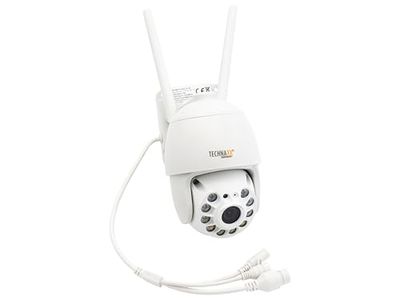 Technaxx 3MP WiFi PT Dome Camera TX-192 - Cámara de Seguridad para Exteriores FullHD WiFi con aplicación - Detección de Movimiento, función de Alarma, IP66 a Prueba de Agua, Audio bidireccional