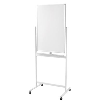 LogiLink EO0063 - Lavagna bianca, scrivibile su 2 lati, 60 x 90 cm, su rotelle, telaio in alluminio