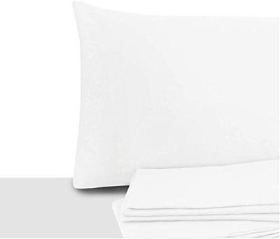 Giovanni Dolcinotti - Juego de 2 Fundas de Almohada para Cama de Matrimonio y Individual, 50 x 80 cm, 100% algodón, Fabricado en Italia, Color Blanco
