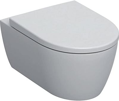 Geberit 501.664.00.1 iCon 501664001-Set parete con sedile WC Rimfree, 35,5 x 37,5 x 53 cm, con abbassamento automatico, colore: Bianco, 1.00