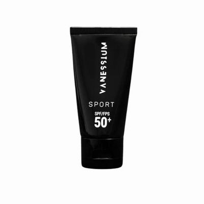 Vanessium SPORT SPF50+ | Resistente all'acqua e al sudore | NESSUN effetto bianco | Senza olio | Elevata protezione solare per tutti i tipi di pelle | 50 ml