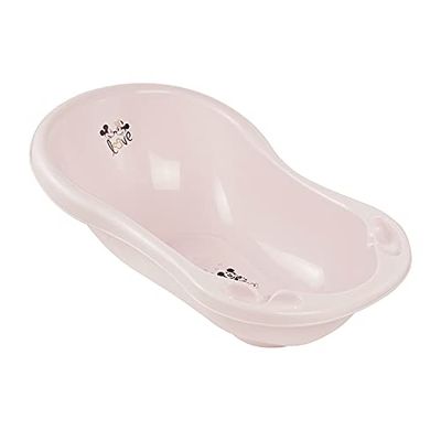 Keeeper Bañera Ergonómica con Tapón Minnie, De 0 a 12 Meses, 84 cm, Maria, Rosa pastel