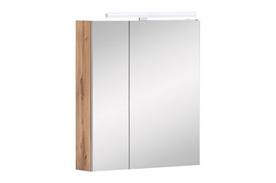 Schildmeyer Armario con Espejo Duo 146542, decoración rústica de Roble, 60 x 16 x 74,7 cm