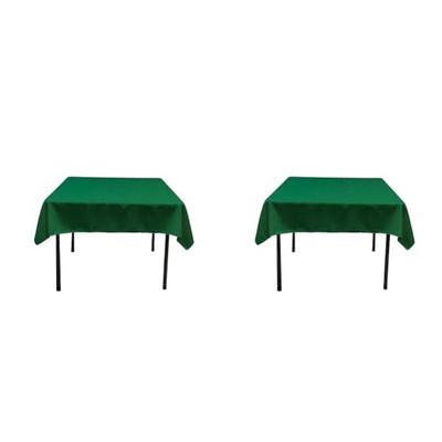 LA Linen Polyester Poplin Square Tablecloth, 52 by 52-Inch, Emerald Green,132 x 132 x 0.04 cm (Pack of 2)