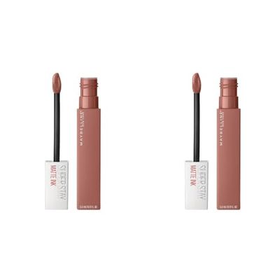 Maybelline New York Rossetto Matte SuperStay Matte Ink, Tinta Labbra a Lunga Tenuta, Colore Intenso e Vibrante, No Transfer, Seductress (65), 5 ml (Confezione da 2)