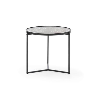 Mesa Auxilar 50 x 50 x 42 Kristal/Metaal Zwart