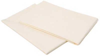 Bemode Polyester/Cotton 180 Thread Percale Housewife Pillow Cases Pair, Cream, Single