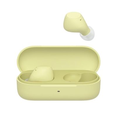 Sony TWS Słuchawki Douszne IPX4-C510, Małe, Lekkie, Bluetooth, Multipoint Connection, Ambient Sound, IPX4, Spotify Tap, Szybkie Ładowanie, Bateria 22 Godz., iOS i Android, Żółte