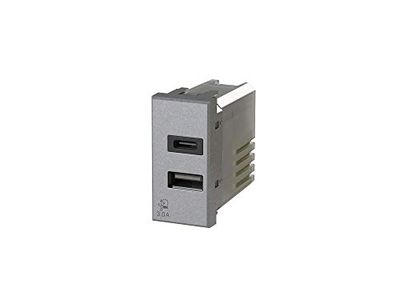 USB3.0 Bloc d'alimentation USB 3 A 2 sorties sur module unique avec connecteur type A et type C compatible Bticino Axolute Tech