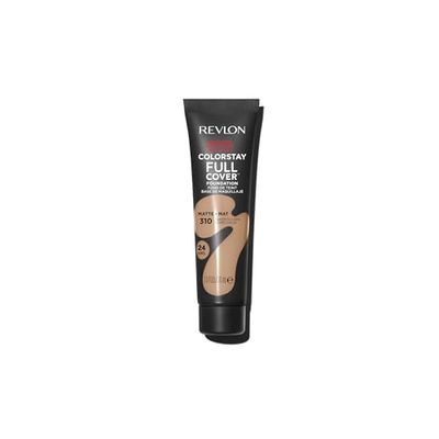 Revlon ColorStay Full Cover Longwear Matte Foundation, fondotinta per il viso, resistente al calore e al sudore, colore oro caldo (310), 30 ml