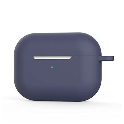 DUDUXI 02 cm, Completa de Silicona para la Piel para Mujeres, Hombres, niñas, Funda Protectora Apple Pro Caso, Frontal LED Visible, Carcasa Azul Medianoche Airpods Unisex Adulto, 9CM