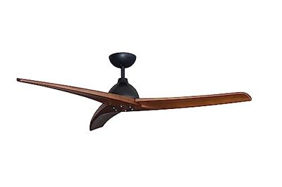 Pepeo Lypsi plafondventilator met afstandsbediening | Zeer stille plafondventilator met achteruitloop en timerfunctie. Ventilator diameter 142 cm. Kleur: zwart/donker hout