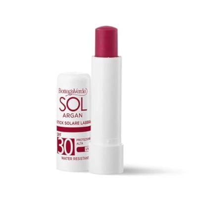Bottega Verde - SOL Argan - Läpppinne - tonar och skyddar - högt skydd SPF30 (5 ml) vattenbeständig - röd