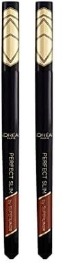 L'Oreal Paris Perfect Slim Liquid Eyeliner, Superliner, Smudge-Proof, Water-Resistant, Intense Matte Colour, Grey (Pack of 2)