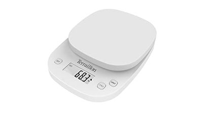 TERRAILLON - Bilancia elettronica PRECISION - Bilancia di precisione - Graduazione dinamica 0,1 g/0,5 g/1 g - Capacità 2 kg - Tara - Convesion liquido, spegnimento automatico - Display LCD - Bianco