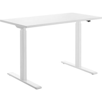 Topstar Bureau électrique réglable en Hauteur - L x P 1200 x 600 mm - Plateau Blanc - Armature Blanche