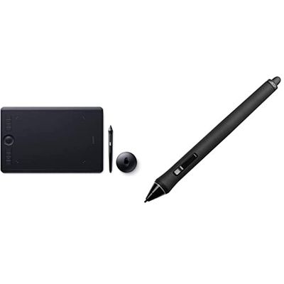 Wacom Intuos Pro Medium - Tablette Graphique à Stylet Professionnelle & Grip Pen pour Intuos Pro, Intuos 4/5, Cintiq et Cintiq Companion 1/2 KP501E Multicolore