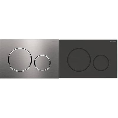 Geberit 115.882.SN.1 Placa di Comando Sigma 20 per Risciacquo a Due Quantità & Placca di comando Sigma20 115.882.16.1, per risciacquo a 2 quantità, colore nero opaco, nero 115882161