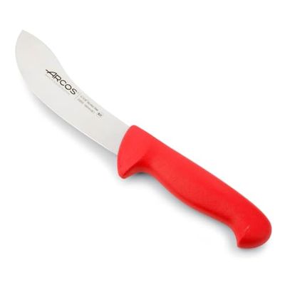 Arcos Serie 2900 - Coltello Danese Coltello Scuoiamento - Lama Acciaio Inossidabile Nitrum 160 mm - Manico Polipropilene Colore Rosso