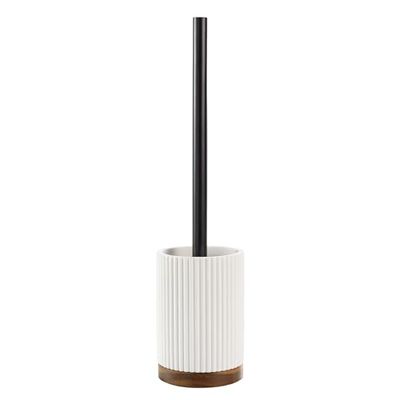 Douceur d'Intérieur, Toiletborstel (diameter 9,1 x 38,5 cm) Niagara wit, polyhars en acacia