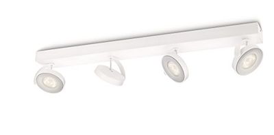 Philips LED Clockwork, Lampadario a Faretti, Orientabili, 4 Punti Luce, Led Intergato, 4x4.5W, Bianco