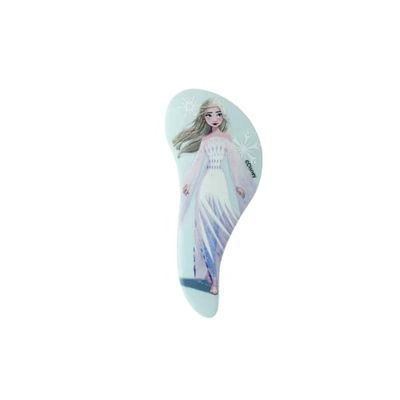 DISNEY FROZEN II – Brosse Cheveux Format Compacte Elsa – Brosse Démêlante – Démêlage Rapide Sans Douleur – Picots Flexibles Anti‑Noeuds – Manche S Antidérapant – Produit Officiel Magie Disney