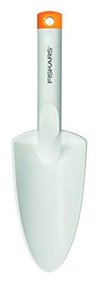 Fiskars Bloemenschepje voor het planten en verplanten, lengte: 29,1 cm, FiberComp/hoogwaardig staal, wit/oranje, Light, 1027032