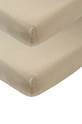 Meyco Baby Uni drap de lit en 2 pièces (drap en jersey doux de haute qualité, 100% coton, ajustement parfait grâce à un cordon élastique tout autour, respirant, taille : 60 x 120 cm), gris tourterelle