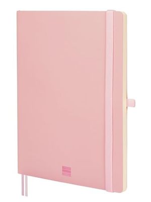 Finocam – Cahier Nexo Couverture Souple Uni Rose | Grand Cahier à Feuilles Microperforées | Pochette et Passant pour stylo | 72 Feuilles, Idéal pour Écrire et Dessiner