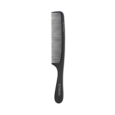T4B LUSSONI Handle Comb Peigne démêlante anti-statique et incassable en carbone avec dents grossières pour cheveux fins et épais (408)