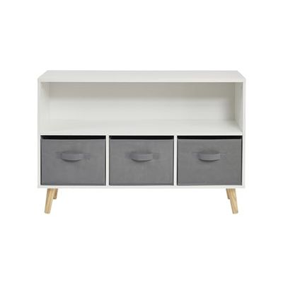 Liberty House Toys Kids Storage Shelf and Fabric Storage Bins, H60 x W90 x D28cm