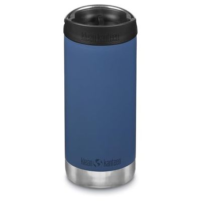Klean Kanteen K12TKWPCC-RT-T Unisex's TKWide 12oz (w/Café Cap) -Real Teal Fles, 1 EA,Echt Teal