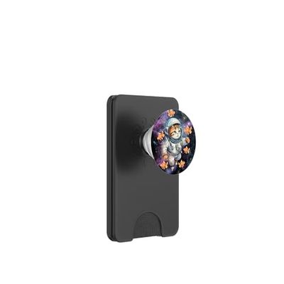 Diseño de galaxia, gato divertido, Saturno, gato, amante divertido de los gatos PopSockets PopWallet para MagSafe