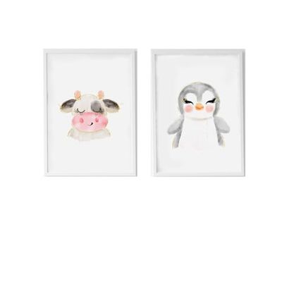 Crochetts Feuilles 33 x 43 x 2 cm Vache Pingouin 2 pièces