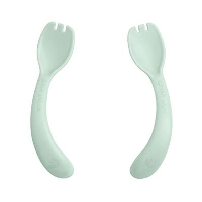 Green Sprouts® Sprout Ware® Handy Sporks, 9mo+, Plant-Plastic, Dishwasher Safe, Ergonomic, Tested for Hormones - Light Sage